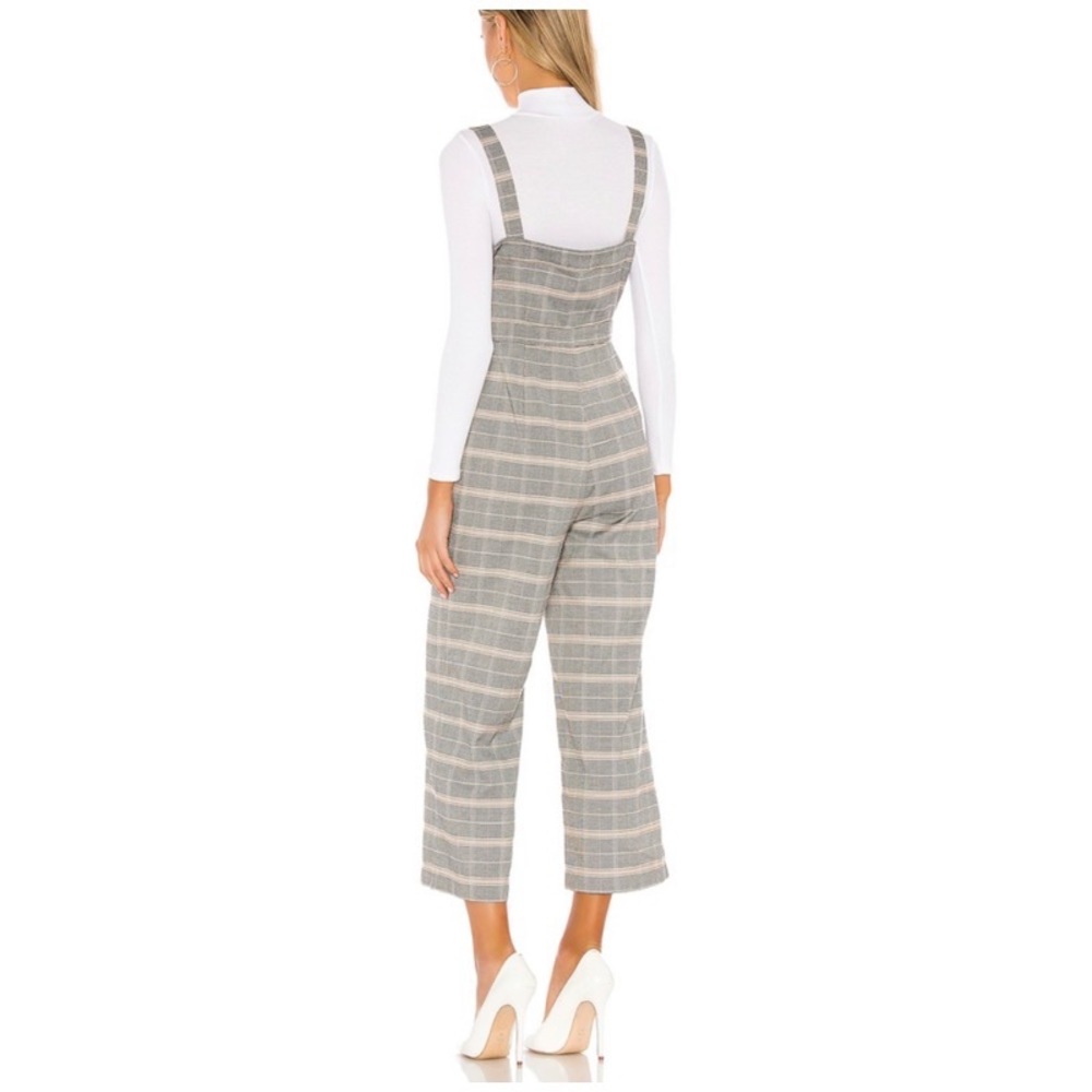 WOMENS WILLA CHECKED BUTTON FRONT CROPPED JUMPSUIT - Picture 4 of 15